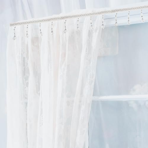 Bordure à franges perlées blanches en polyester 9 cm pour rideaux - 6