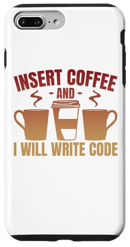 Carcasa para iPhone 7 Plus/8 Plus Inserte café y escribiré código Coder