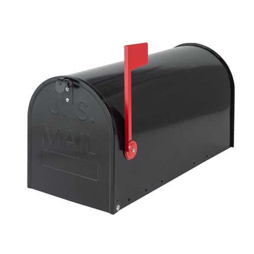 Image of Large Mailboxes for Outside, RAINHOL Black 23 x 10.7 x 8.9 Inches | Metal Galvanized Steel Post Mount Mail Box, T3 Large Capacity