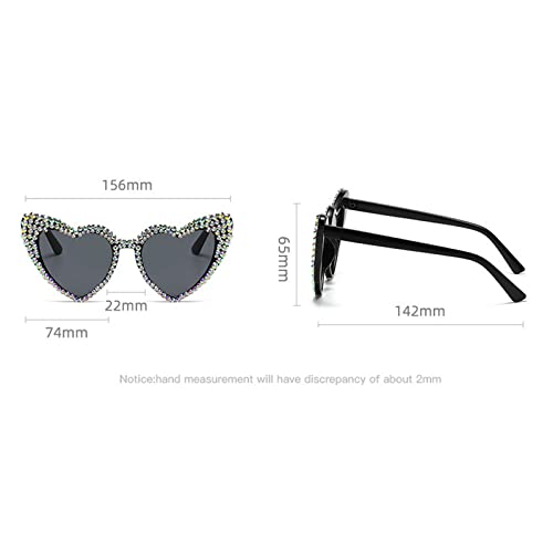 Cute Women Heart Sunglasses Fashion Shiny Bling Diamond Sunglasses Polygonal Pink Rhinestone Sunglasses UV Protection4