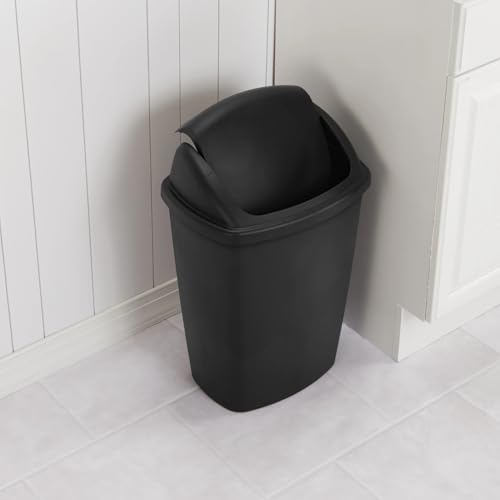 Caneca de Basura Cuadrada Plástica 7.5 Gal Negra miniatura 5
