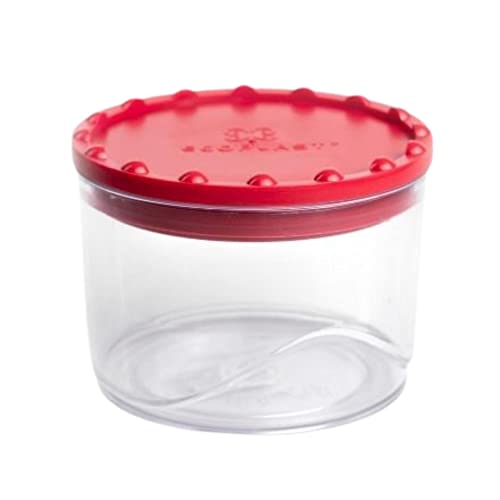 Ecoplast, Petit récipient idéal pour garder au mieux tous les aliments, fermeture de sauve Arome, surprenable l'une avec l'autre, gain de place, couleur rouge, Capacité 0,4 L Cover
