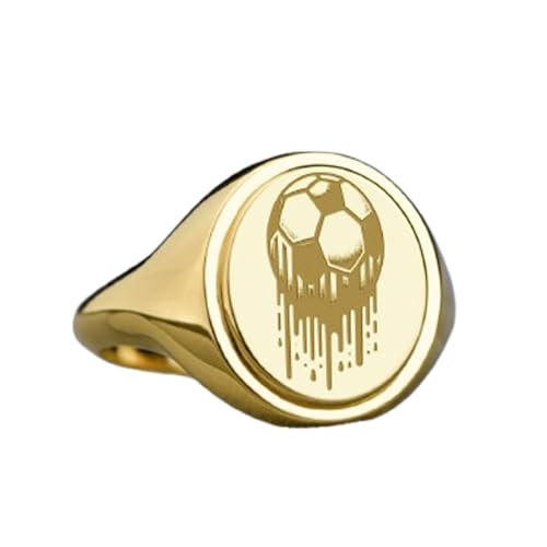 Bague ballon de football plaqué or | Le cadeau idéal pour homme