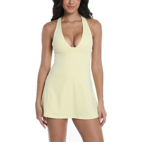 Womens Tennis Dress Built in Shorts Athletic Golf Active Workout Dress with Pockets