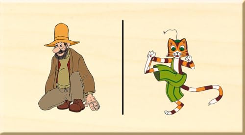 Pettersson & Findus Holz-Domino: in praktischer Holzbox mit Schieber (Pettersson und Findus)