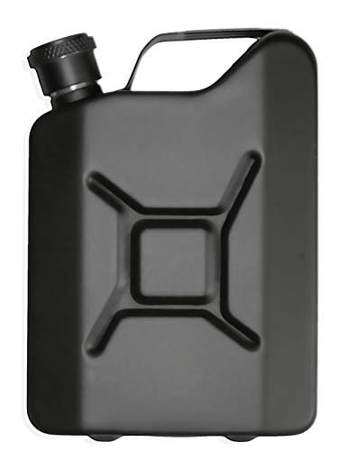 Outdoor Saxx - Stainless Steel Hip Flask Sprit Petrol Can Look Pocket Bottle Drinking Bottle for Whiskey Schnapps in Gift Box 150 ml Black - Image 4