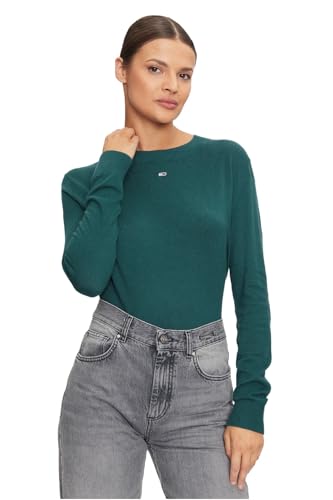 Tommy Jeans Women's Tjw Essential Crew Neck Sweater Dw0dw17254 Pullovers, Blue (Deep Seawater), M