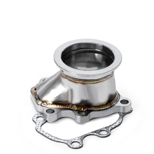 Adaptador turbo T25 T28 de acero inoxidable de 2,5" con brida V-Band para evitar fugas de escape