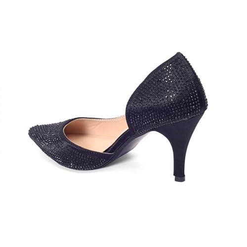 Image of Lino Perros Womens Lino Perros Diamond Studded Slim Pumps Heeled Sandal