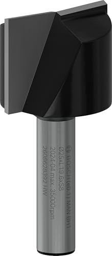 Bosch 1x Fraise à rainurer droite PRO, deux goujures (pour Bois résineux, Bois dur, Ø 25 mm, Professional Accessoire Défonceuse manuelle, Fraise à araser)