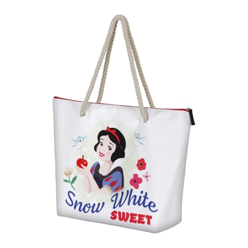 Dimensioni: 37 x 52 x 17cm Disney Borsa da Spiaggia Soleil, 52 x 37 cm, Bianco Biancaneve