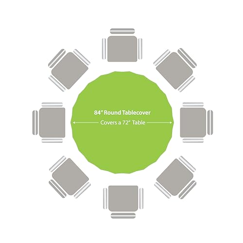 Image of Party Dimensions Lime Green Disposable Plastic Tablecloth for Round Tables (12 Pack) 84 inches Table Cloths for Parties, Events & Weddings, Indoors & Outdoors, Plastic Table Cover