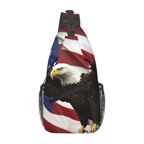 Bolso cruzado bolso pecho American Flag para hombres y mujeres miniatura 1