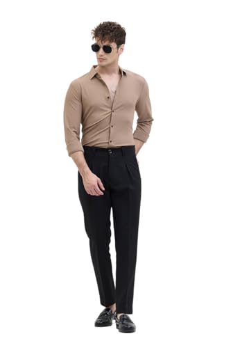 Image of SNITCH PSF Mens Shirts | Slim Fit Design | Poly Blend Fabric, Classic Spread Collar & Full Sleeves, Versatile for Casual & Formal Wear
