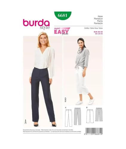 Burda B6681 Patron de Couture Pantalon Papier Blanc 19 x 13 x 1 cm