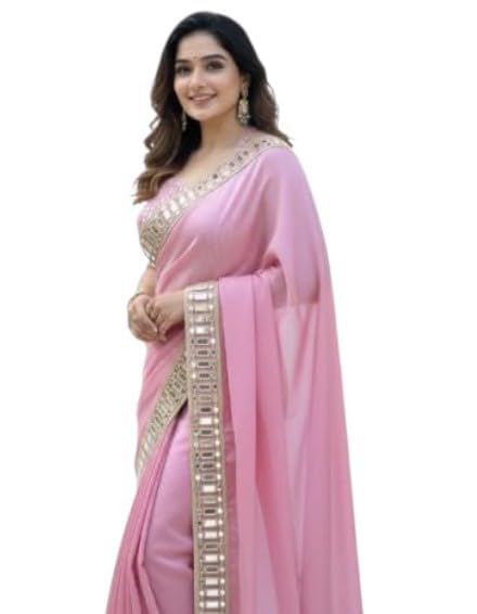 Women’s Soft Satin Silk Saree...