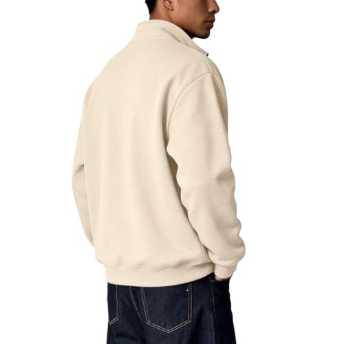 Men's Quarter Zip Pullover Fleece Big and Tall Polo Neck Holiday Sweatshirt - image 5