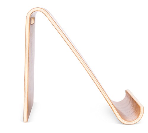 Sofia + Sam Bamboo Tablet Holder And Stand - Natural Wood - Works With Ipad, Surface Etc. - Cookbook Book E-Readers Smartphones - Kitchen Table Top - Wire Organizer #TOP4