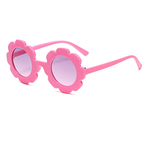 Kids Round Flower Sunglasses Girl flower Shaped Sunglasses Cute Kids Eyewear for Pool Beach Outdoor Age 2-10 Years