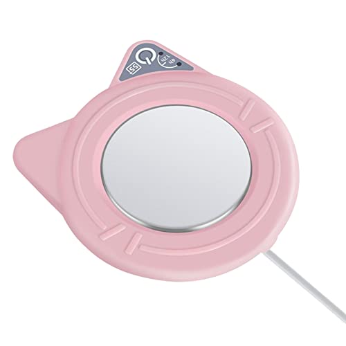 B/A Almohadilla para Calentar Tazas de café para Gatos, Calentador de café USB con Forma de Gato Lindo, Calentador de Tazas de Seguridad, Placa calefactora para Diferentes Tipos de Tazas