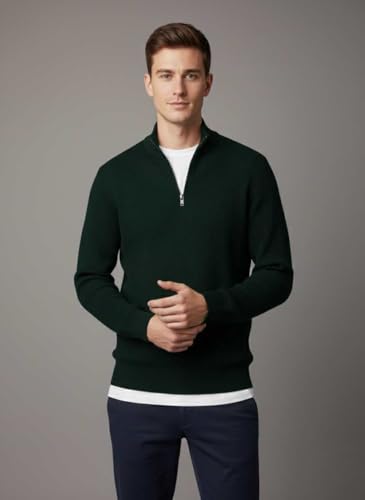 Image of Men's Full Sleeve Winter Wool Half Zipper Pullover Sweater