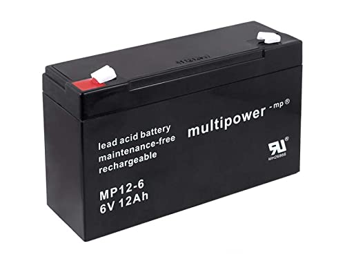 Powery® - Batterie rechargeable de rechange - Voiture/quad enfant - 6 V 12 Ah (remplace aussi les batteries 10 Ah)