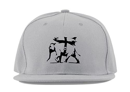 Casquette Banksy éléphant de guerre en coton gris et visière plate taille unique unisexe