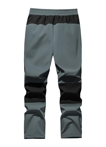 Willit Kids Fleece lined Ski Snow Pants Boys Softshell Thermal Hiking Pants Waterproof Winter Outdoor Trouser Deep Gray M - Image 2