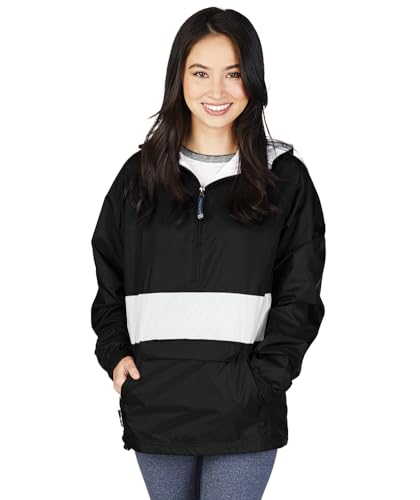 Image of Charles River Apparel Unisex Classic Solid Pullover, Water-Resistant Windbreaker with Flannel Lining