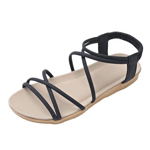 Sandales romaines femme grande taille semelle souple nu-pieds plats confort
