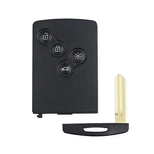 ENERGY01 4 Boutons Coque Carte a Puce Compatible Renault Captur - Clio 4 - Koleos - Laguna 3 - Megane 3 - Scenic 3 - kit Protection de Rechange pour telecommande (cles) - clé à Faire Graver