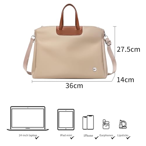Bolsa para portátil para mujer estilo tote con cremallera miniatura 6