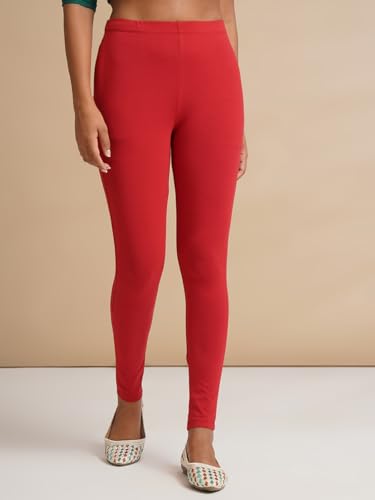 Image of ONE SKY Women Full Length Leggings | Cotton Modal Spandex Blend | High Waist Stretchable & Bio-Washed Fabric | Colour-Lock Technology | Comfortable Leggings for Women