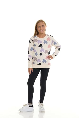 Pink Angel Girls 2-Piece Fleece Crewneck Sweatshirt and Legging Set - Cozy Printed Outfits2