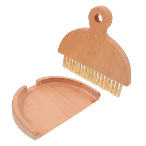 MAGICLULU 5 Sätze Kehrschaufelbürste kleine Tischbürste Mini-Handbesen und Kehrschaufel Tischbesen Kleinbesen und Kehrblech Mini Kehrset Besen Kehrschaufel Autopflegebürste hölzern Weiß – Bild 6