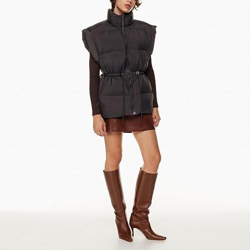 VAOYIU Womens Puffer Vest Adjustable Drawstring Waist Lightweight Quilted Zip Up Vest with Pockets3