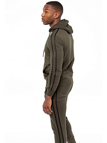Enzo Mens Full Tracksuit Set Striped Pullover Hoodie Casual Hoody Top Fleece Joggers Gym Jogging Bottoms