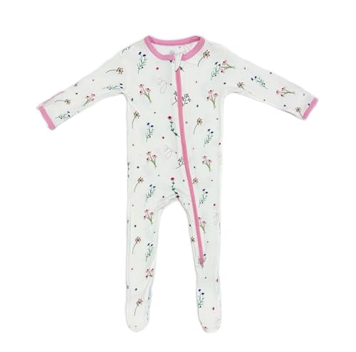 Image of Bamboo Little Soft Baby Footie Pajamas, Baby Clothes, Newborn Sleepers, 95% Viscose and 5% Spandex, 0-24 Months