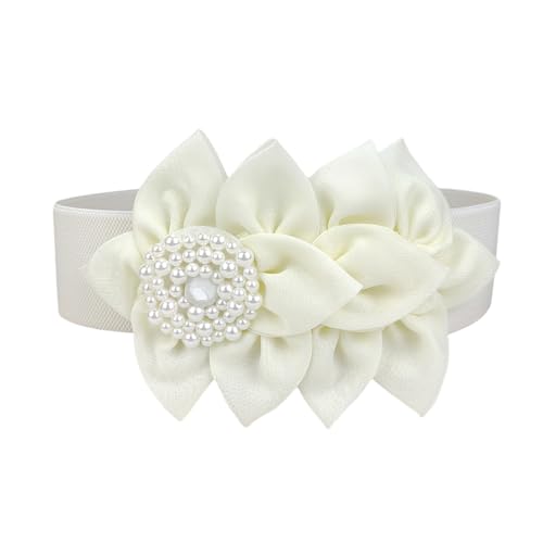 Elastic Flower Belts for Cloth Wide Stretchy Belts for Dress, Cinturones para Mujer, Green