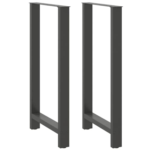 Owoxanthellate Pieds de table de bar anthracite 60 x (110-111) cm en acier revêtu par pulvérisation - Pieds réglables - Table basse moderne - Robuste et...
