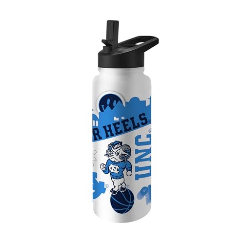 Image of Logo Brands NCAA Native 34 oz Quencher Water Bottle - | Local Icons Design | Double-Wall Insulated| Leak-Proof Lid & Built-In Straw