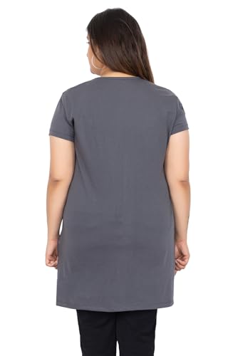 Image of Women Printed Cotton Tshirt with Side Slits & Pocket