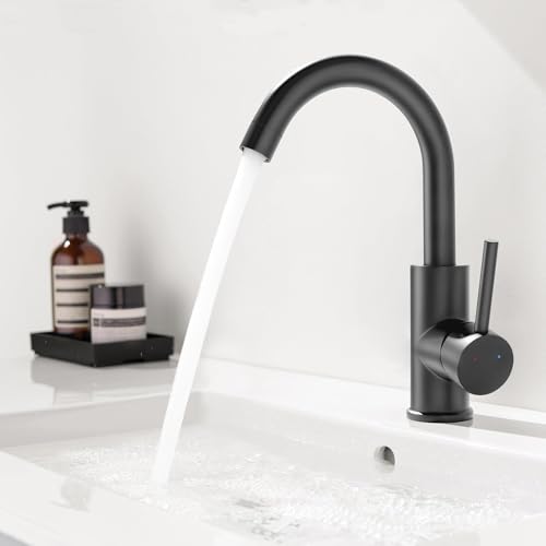 Mitigeur Lavabo, Auralum Robinet Salle de Bain Monocommande Bec Haut Pivotant à 360°, Aérateur...