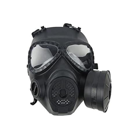 Finlon CS Games Helmet Paintball Tactical Airsoft Game CS Army War BB Game Face Protection Safety Helmet Guard Toxic Gas Helmet (Black) Cover