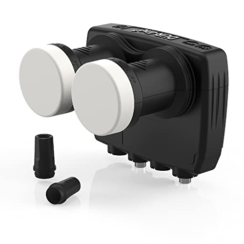 DUR-line 6° Monoblock Twin LNB,Astra 19.2°E + Hotbird 13°E,2 partecipanti & 2 satelliti (MB6-TW),Doppio LNC con DiSEqC integrato, 3D,Resistente alle intemperie + schermatura per telefono cellulare