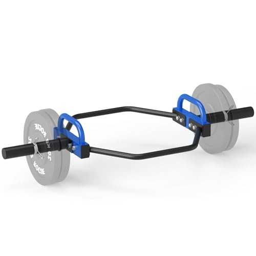 Hex Trap Bar 2-Inch Olympic Weightlifting Barbell,48.6' Deadlift Bar for Squats,Shrugs,Push-Ups,400Lbs Weight Capacit Suitable Home Gym Equipment Workouts for Beginners,Women,Men-Multiple Colors (BLUE)