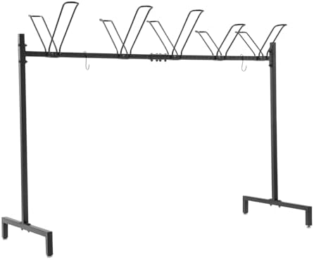11-Slot Dual-Sided Floor Bike Rack Stand - Adaptive Parking Storage with Complete Accessories, Commercial Tactile-Safe Design for Home & Business Use (Black)