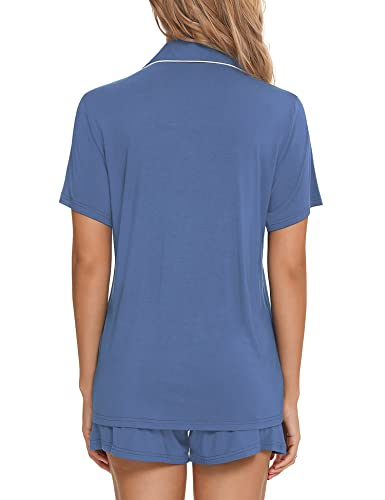 Image of Anjue Womens Pajamas Set Short Sleeve Button Down Soft Pj Sets S-XXL | V neck,Pyjamas,Modal,Wedding,Pijamas de mujer,Bridal party,Viscose,Knit,Cute,Lounge,Lightweight,Nursing,Holidays