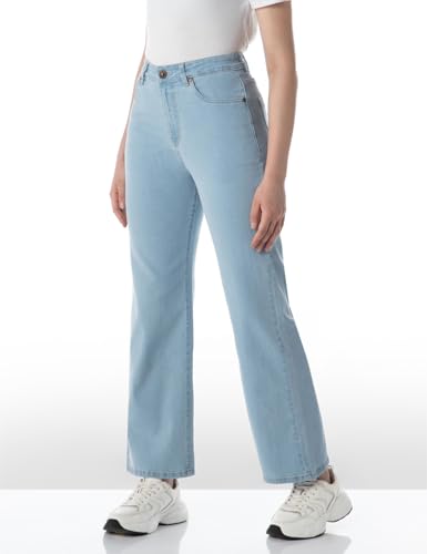 Image of INKD Women's Wide Leg Jeans - High-Rise | Stretchable | Enzyme Wash | Classic 5 Pocket Styling | Jeans for Women (Available in Plus Sizes)
