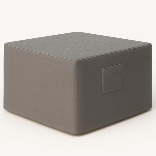 HBCOLLECTION Housse pour Salon de Jardin 4 Places carré 125cm H72cm Polyester Coloris Gris